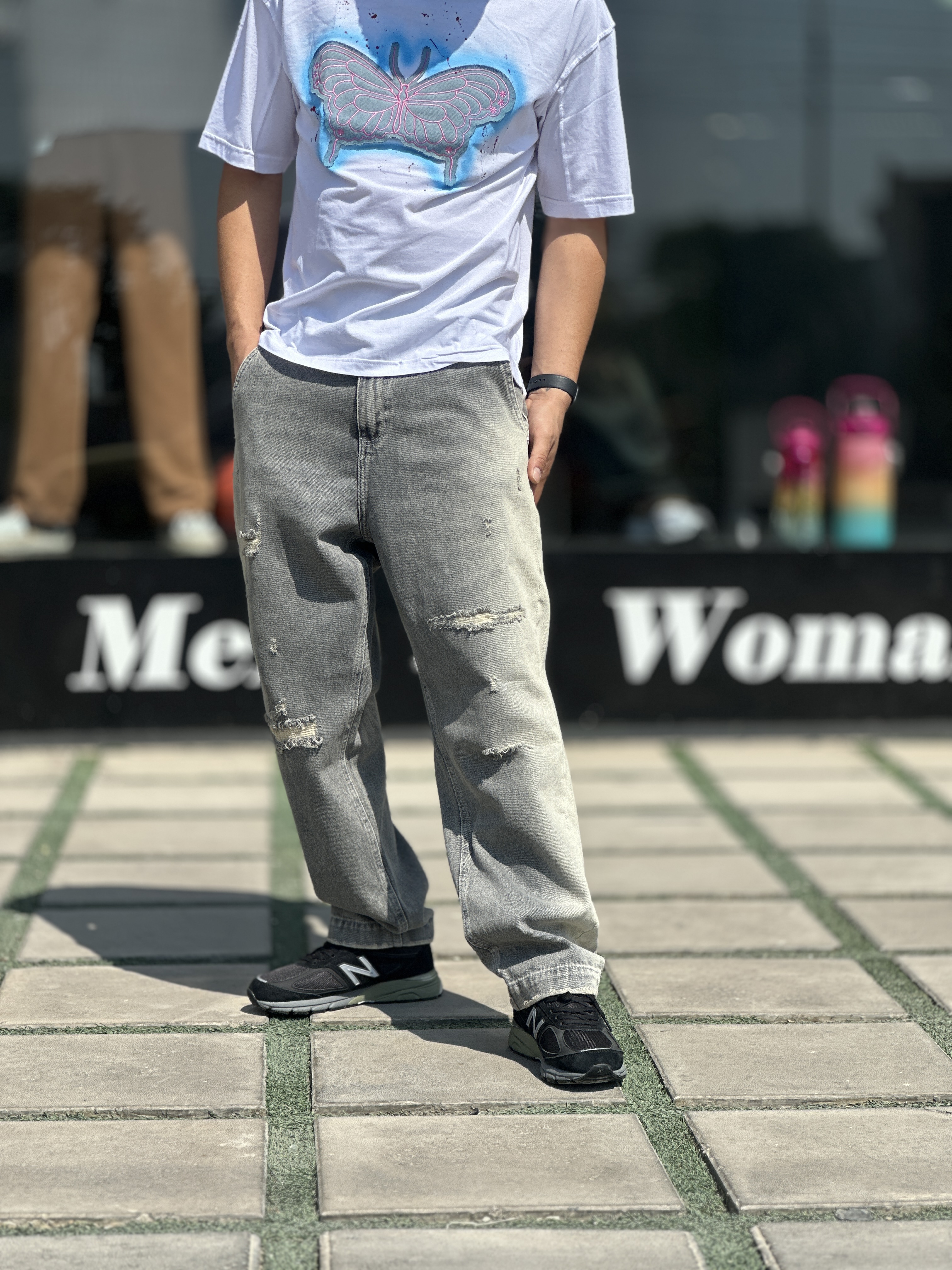 شلوار جین نیم بگ لی